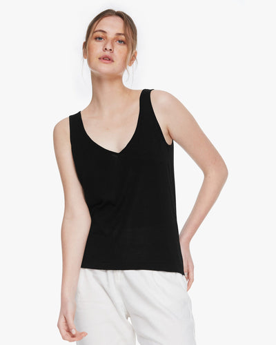 Blend Knitted Silk Camisole Top Black LILYSILK Factory