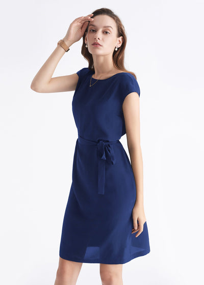 Basic Silk LBD Wearable Front and Back Dark blue LILYSILK Factory