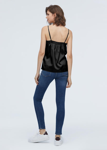 Casual Knot Design Silk Camisole Black LILYSILK Factory