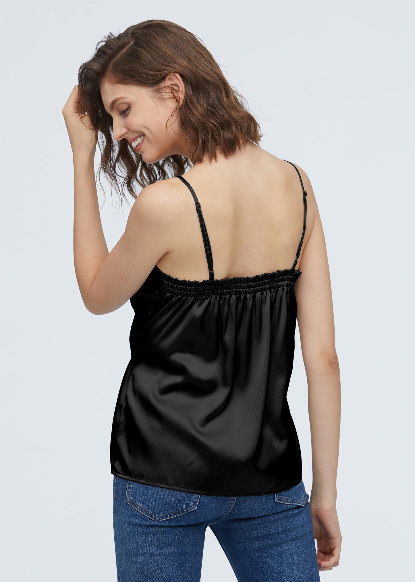 Casual Knot Design Silk Camisole Black LILYSILK Factory