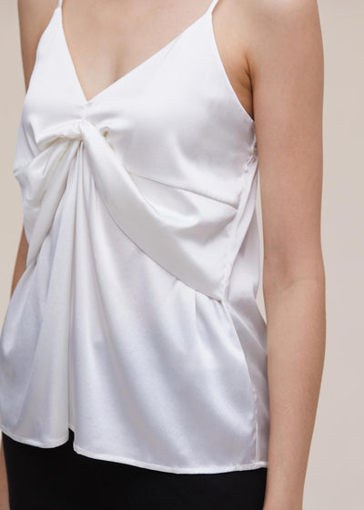 Casual Knot Design Silk Camisole White LILYSILK Factory
