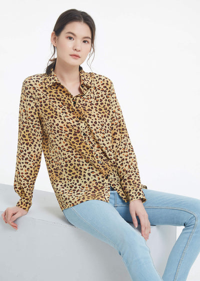 Classic Leopard Silk Shirt Leopard LILYSILK Factory
