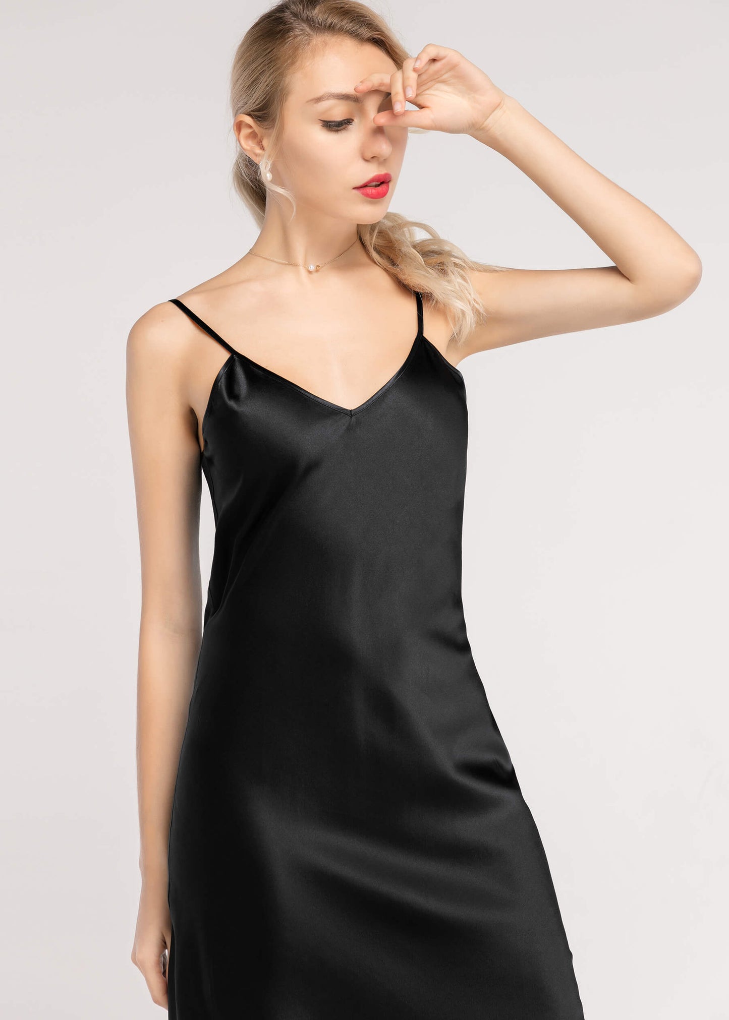 Sexy  Silk Cami Dress Black