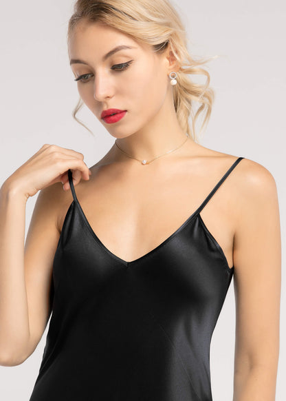 Sexy  Silk Cami Dress Black