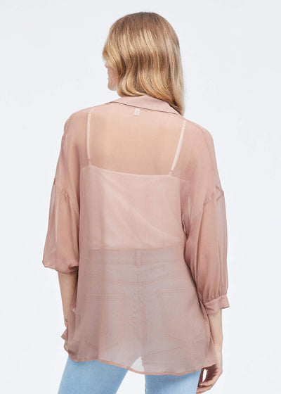 Sun Protection Performance Sheer Silk Outerwear Silver-Pink LILYSILK Factory