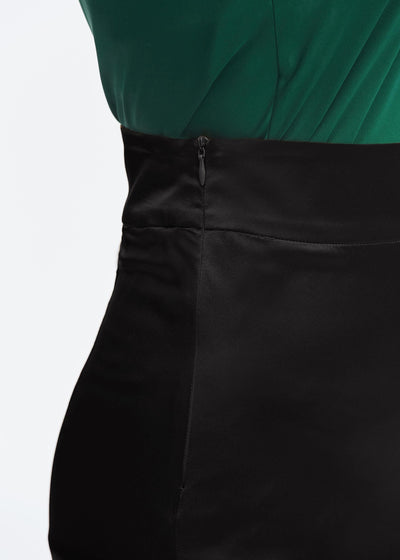 Women Sexy Slit Midi Skirt Black LILYSILK Factory